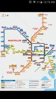 Montpellier Tram Map ポスター