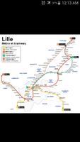 Lille Metro & Tram Map โปสเตอร์
