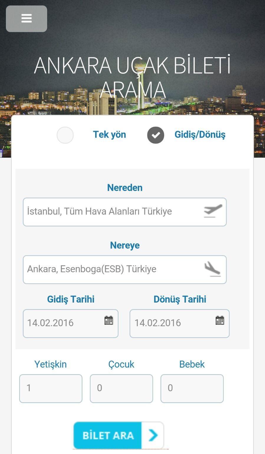 ankara ucak bileti for android apk download