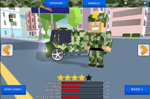 Blocky Army City Rush Racer capture d'écran 2