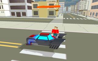Blocky Hover Car: City Heroes screenshot 1