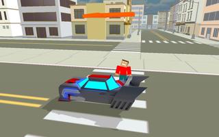 Blocky Hover Car: City Heroes 截图 1