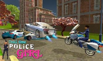 Police Girl Bike Rider Cartaz