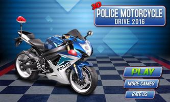 Polícia Motocicleta 3D Corrida Cartaz