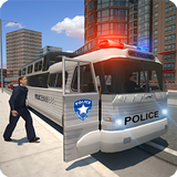 Police bus prison transport 3D icône