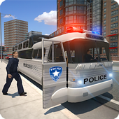 Police bus prison transport 3D icon