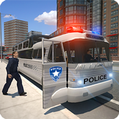 Police bus prison transport 3D أيقونة