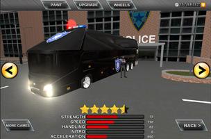 Police bus prison transport 3D captura de pantalla 1