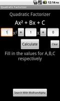 برنامه‌نما Quadratic Equation Factorizer عکس از صفحه