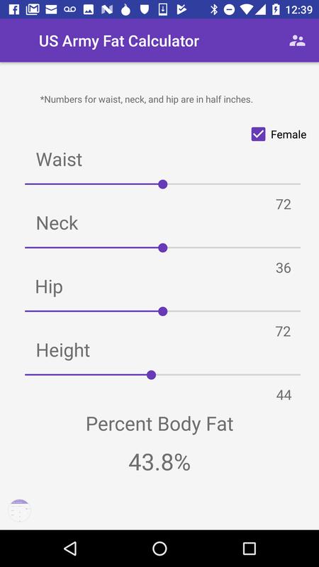 Us Army Body Fat Calculator For Android Apk Us Army Body Fat Calculator Poster Screenshot 1