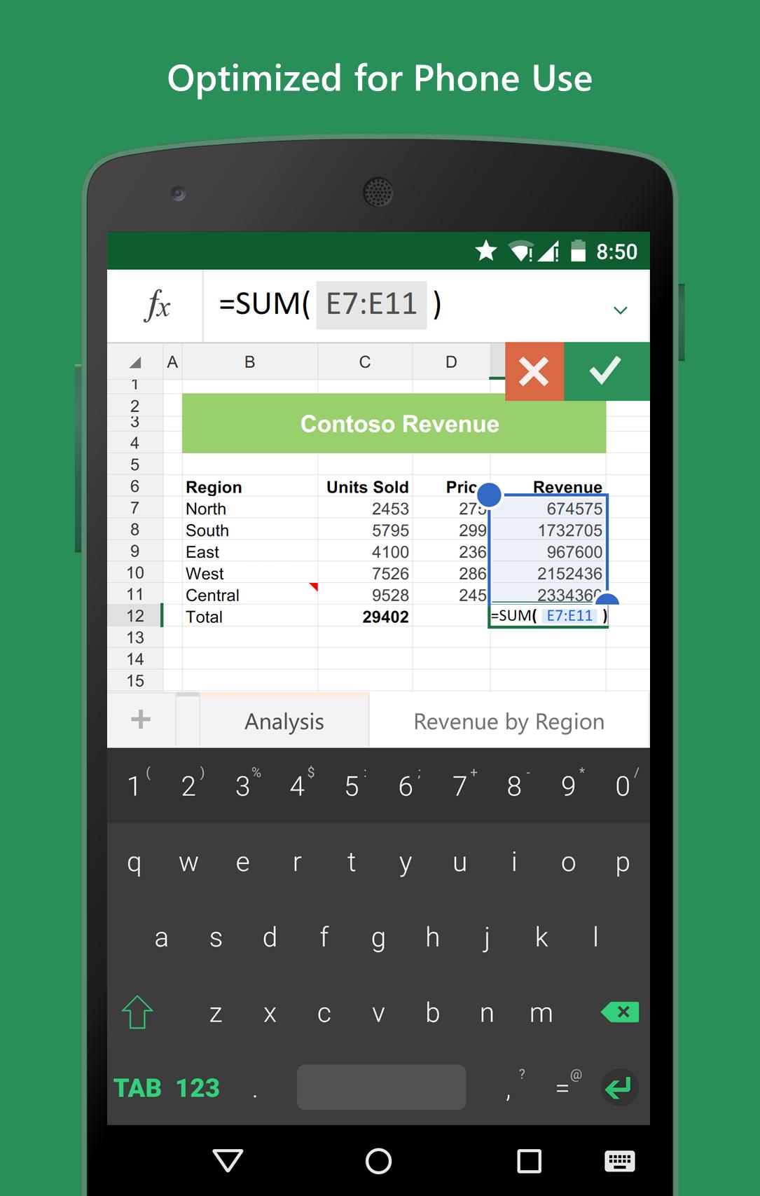 Keyboard for Excel for Android - APK Download