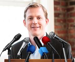 پوستر Microphone Photo Maker: Press Conference Frames