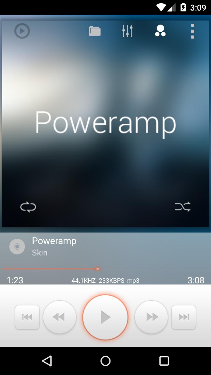 Poweramp White Orange Skin For Android Apk Download