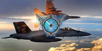 F18 Hornet Airforce Clock LWP capture d'écran 2