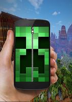 Creeper Zipper Lock Screen For Minecraft الملصق