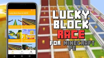 Lucky Block Race Maps for Minecraft PE Affiche