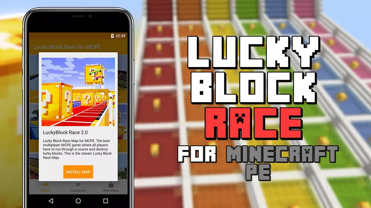 Lucky Block Race  Minecraft PE Maps