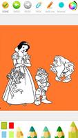 Kids Finger Coloring Books Snow White Princess capture d'écran 2