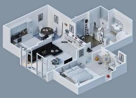 پوستر 3D Minimalist Home Design