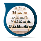Conception de rack de chaussure minimaliste icône