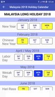 Malaysia 2018 Holiday Calendar capture d'écran 2