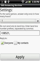SMS (Text) Answering Machine اسکرین شاٹ 1