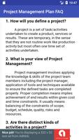 Project Management Plan FAQ poster