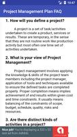 Project Management Plan FAQ Plakat