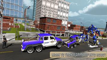 Police Plane Transport Game – Transform Robot Car screenshot 2