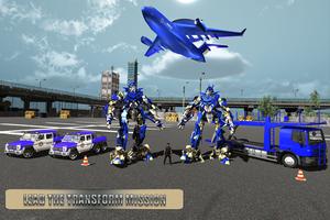 Police Plane Transport Game – Transform Robot Car screenshot 3