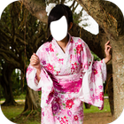Japanese Girl Kimono Photo Frames icône