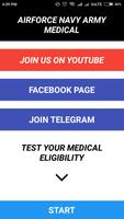 Airforce Navy and Army medical Test preparation Affiche