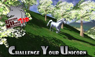 Unicorn Horse Mountain Sim 3D Affiche