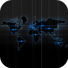 Black Map Live Wallpaper أيقونة