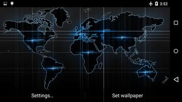 Black Map Live Wallpaper imagem de tela 1