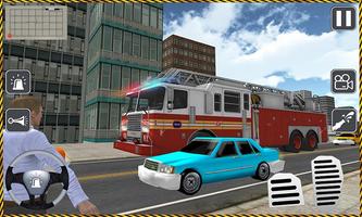 Fire Driver Truck City Rescue Affiche