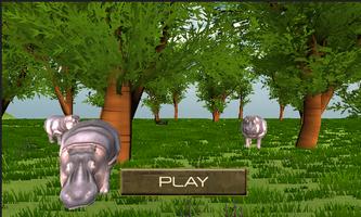 Angry and Crazy Wild Hippo Hunt manic Attack الملصق