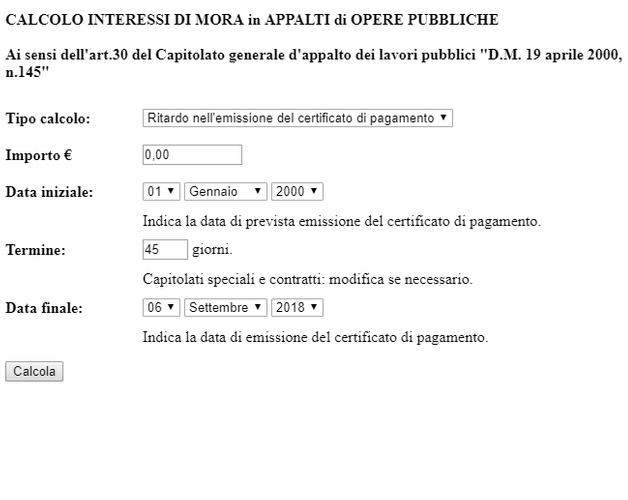 CALCOLO INTERESSI DI MORA APPALTI OPERE PUBBLICHE APK for Android Download