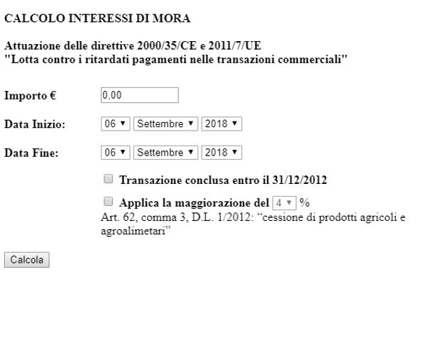 下载CALCOLO INTERESSI DI MORA的安卓版本
