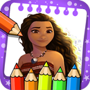 coloring moana of vaiana princess APK