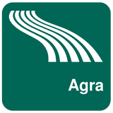 Karte von Agra offline Zeichen