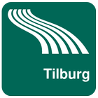 Karte von Tilburg offline Zeichen