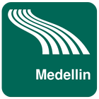 Karte von Medellin offline Zeichen