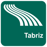 Karte von Tabriz offline Zeichen