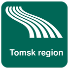 Karte von Tomsk region offline Zeichen