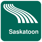 Carte de Saskatoon off-line icône