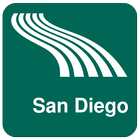 Karte von San Diego offline Zeichen