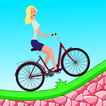 Biker Girl Cycling Hill Climb