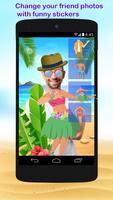 Funny Beach Photo Stickers Affiche