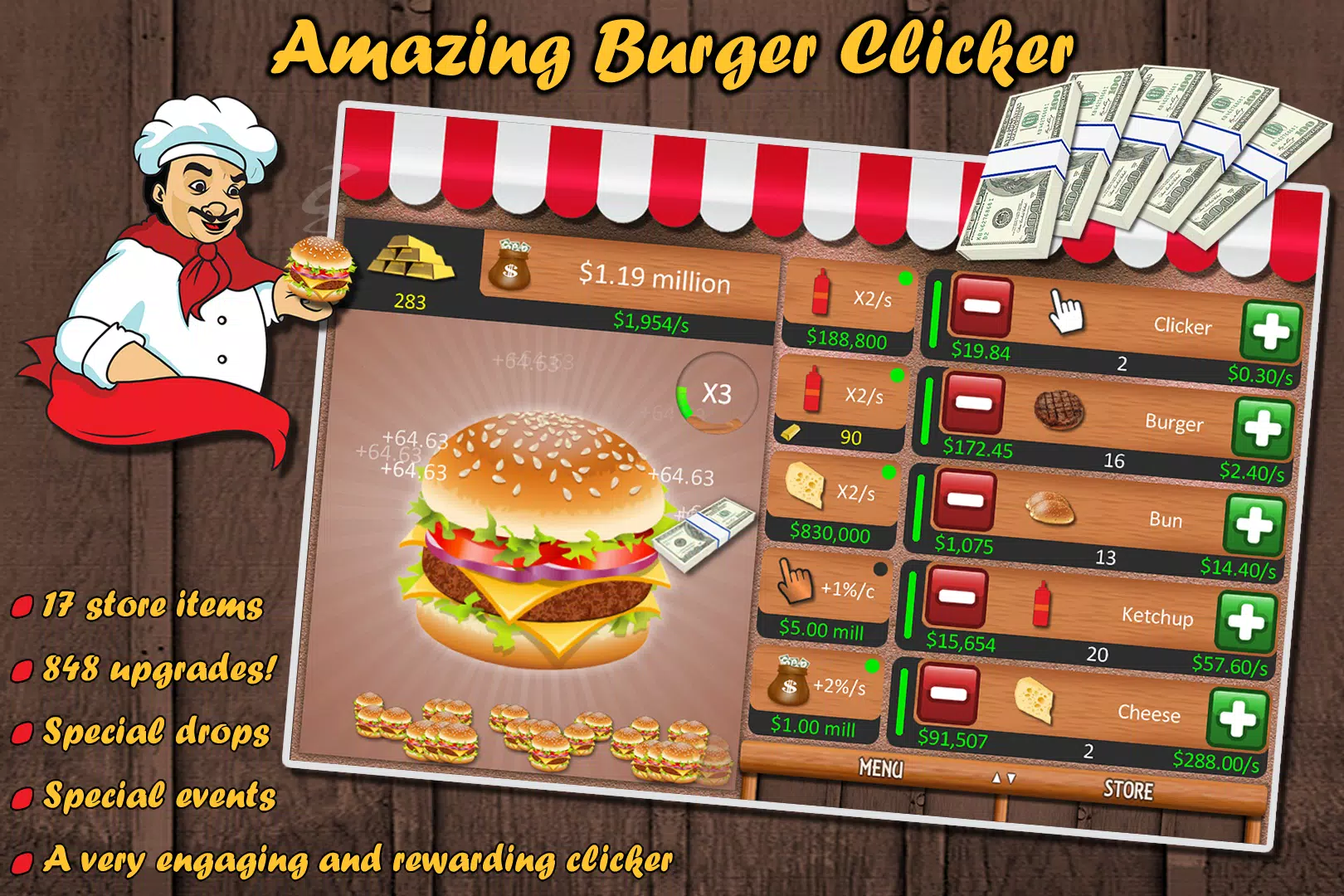 Burger Clicker Idle Money Billionaire Business - APK Download for Android